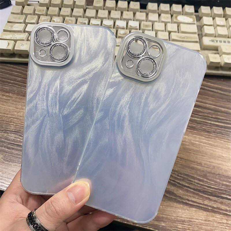 简约羽纱护镜适用小米 K80 15 14 K50 K60 K70 红米NTOE14 13 12 PRO 手机壳批发 保护银色女电镀全包男工厂