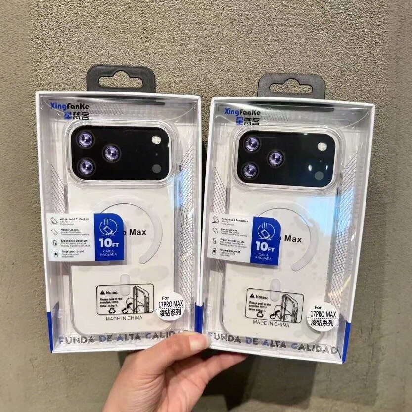 星梵客凌钻磁吸苹果17pro max手机壳批发 适用iPhone 15 14 13 16全包女独立按键保护套新款男大孔透明