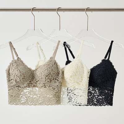 法式纯欲蕾丝内搭美背带胸垫吊带