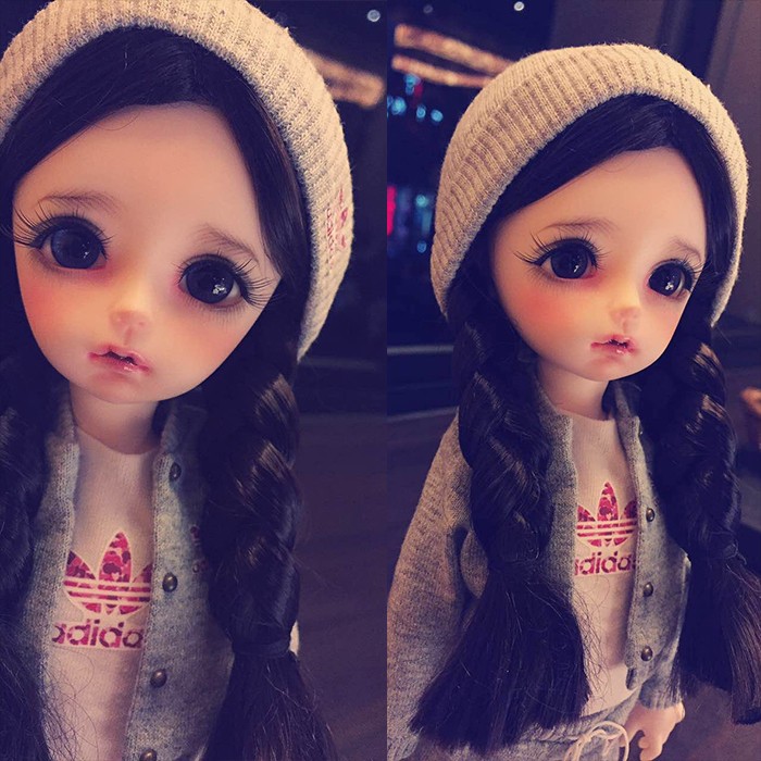 【清仓特惠】BJD假发叔3分4分6分8分仿马海毛DD3色 JW069 双辫