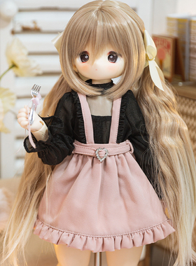 现货 三万院长猫王松鼠3分4分bjd娃娃 渐变蝴蝶结泡面卷双马尾