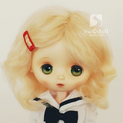 BJD假发4分6分YOSD娃娃马海毛5色 JW001 侧短羊毛卷swdoll