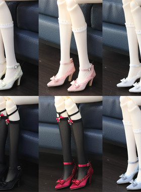 寄售【咔咔星球】BJD娃鞋3分SD/DD/SDGR/SD16 甜美蝴蝶结高跟鞋