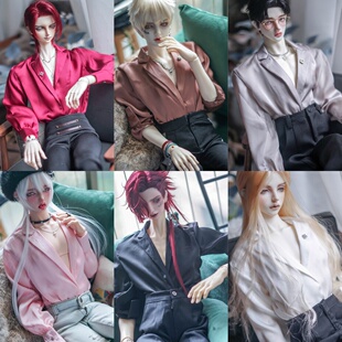 BJD娃衣 真丝衬衫 西装领上衣英伦 4分叔体普叔壮叔 三万院长现货