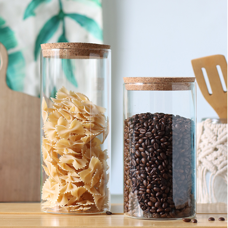 软木塞高硼硅玻璃储物罐密封罐