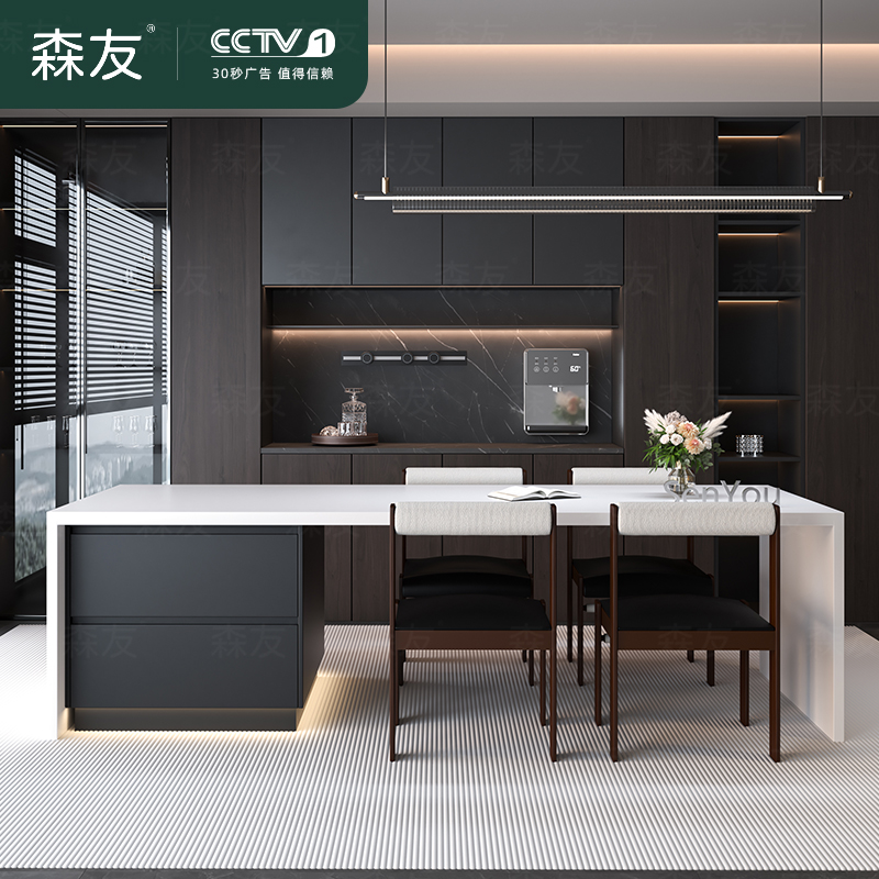 意式轻奢岩板餐桌家用现代简约高级感可伸缩折叠餐桌椅组合