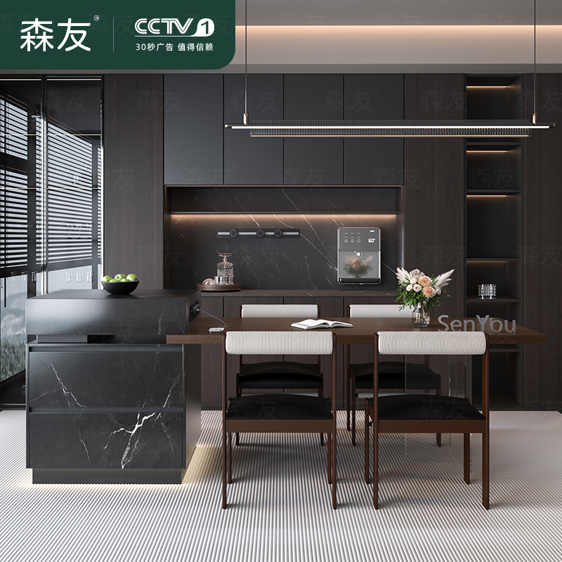 意式轻奢岩板餐桌家用现代简约高级感可伸缩折叠餐桌椅组合