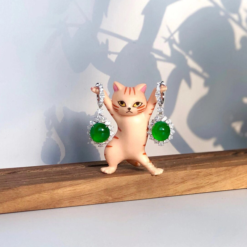 귀여운 고양이 귀걸이 선반 디스플레이 스탠드 맞춤형 크리 에이 티브 쥬얼리 랙 디스플레이 스토리지 걸이 랙 쥬얼리 촬영 소품