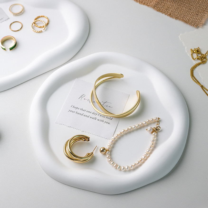 북유럽 스타일 쥬얼리 트레이 디스플레이 스탠드 솔리드 컬러 통통한 트레이 쥬얼리 목걸이 스탠드 사진 소품 귀걸이 귀걸이 스탠드