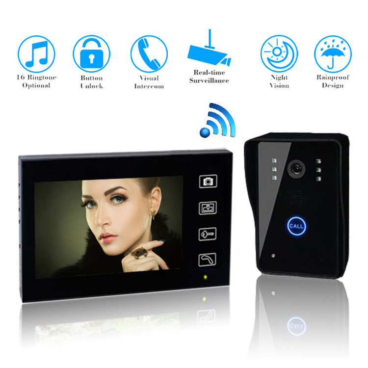 可充电无线可视门铃家用免布线楼宇对讲门禁刷卡开锁监视拍照夜视