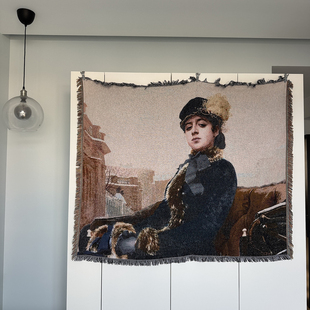 俄国画家伊万·尼古拉耶维奇·克拉姆斯柯依 无名女郎 挂毯毛毯子