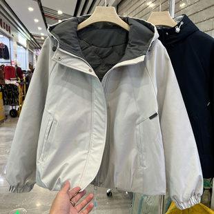 年轻妈妈装连帽棉袄女冬季新款超好看宽松棉衣棉服中老年夹棉外套