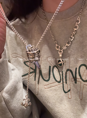 甜酷辣妹风项链女小众设计感时尚百搭配饰秋冬卫衣毛衣链2026新款