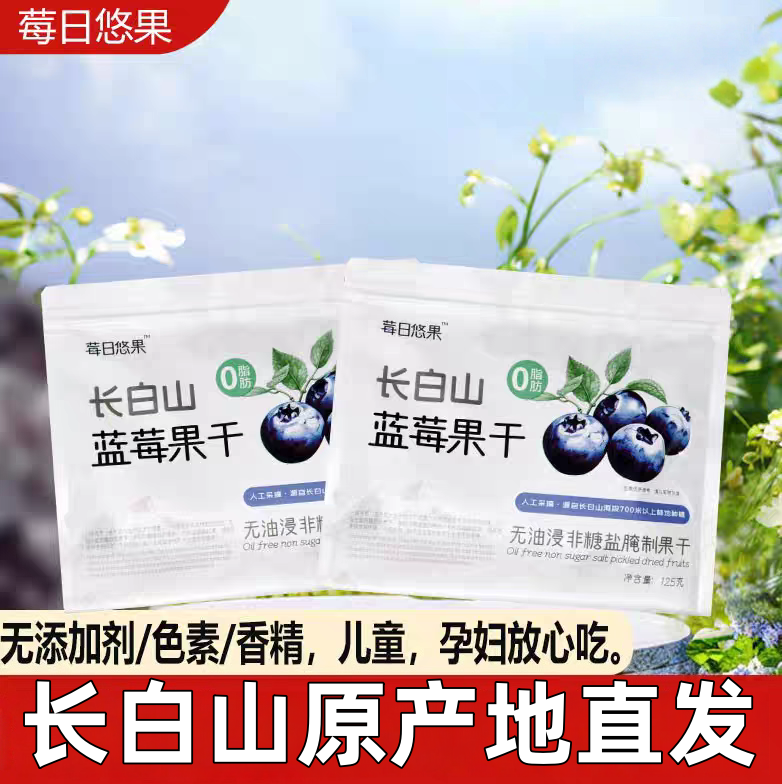 长白山特产蓝莓干无添加糖蓝莓果干独立包装儿童孕妇零食景区同款