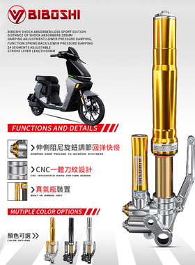 比博士GS8倒置前减震改装九号MMAX110p U2 N1S E200p E300p避震