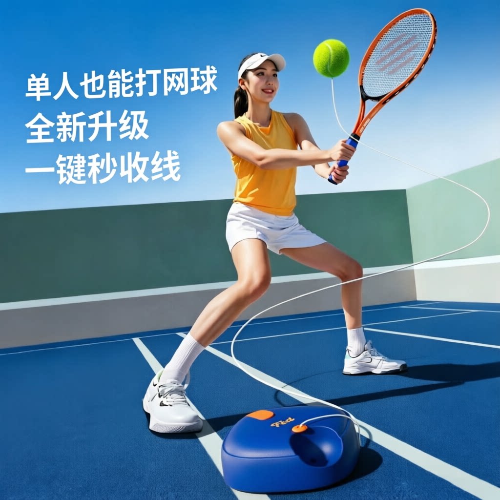 飞尔顿网球自动回弹自收线训练器