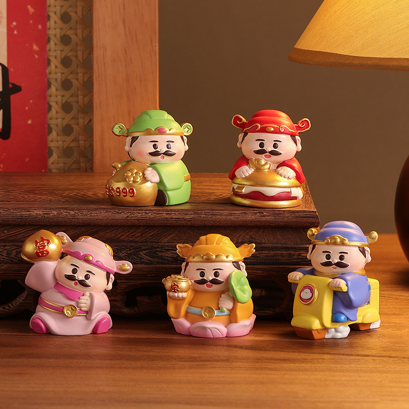 财神爷小摆件办公室桌面装饰品