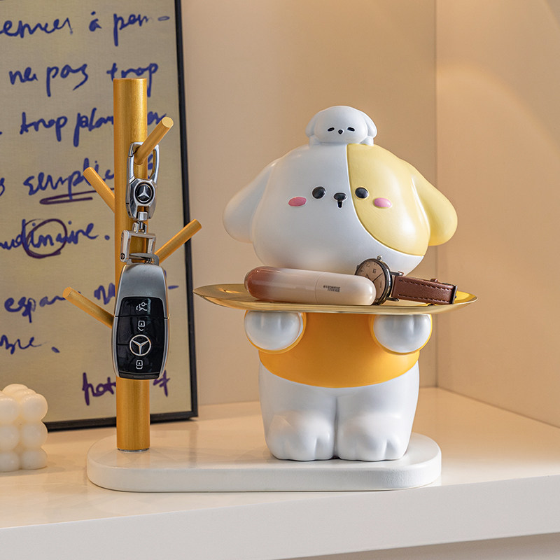 创意绅士小狗摆件玄关钥匙收纳客厅鞋柜电视柜家居装饰品乔迁礼物