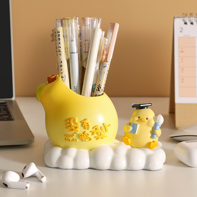 创意鸭梨笔筒办公室桌面毕业礼物