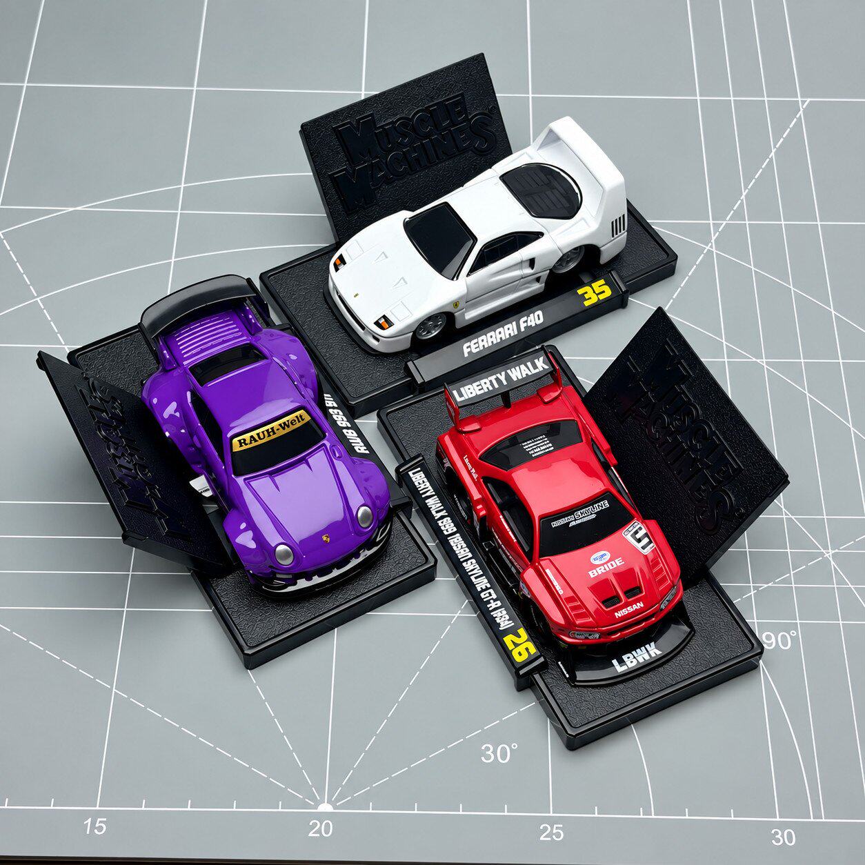 美驰图1:64保时捷911法拉利F40 AE86野马肌肉静态小比例汽车模型