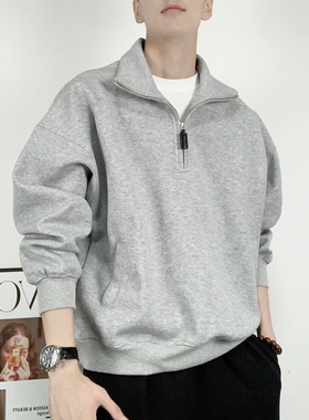 卫衣男拉链套头春秋设计感小众秋冬东大门oversize棉美式潮ins