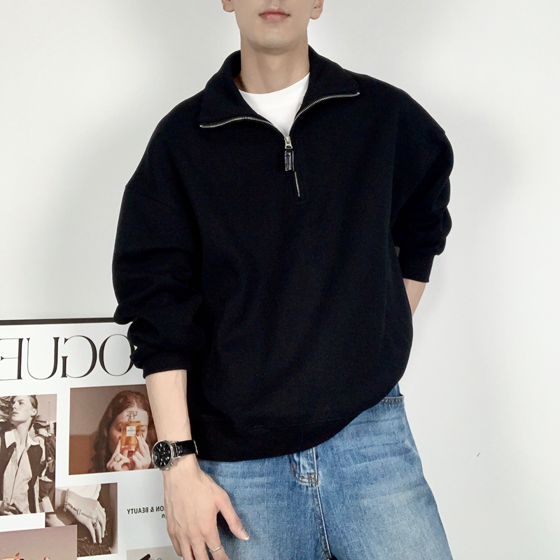 卫衣男拉链套头潮设计感小众秋冬