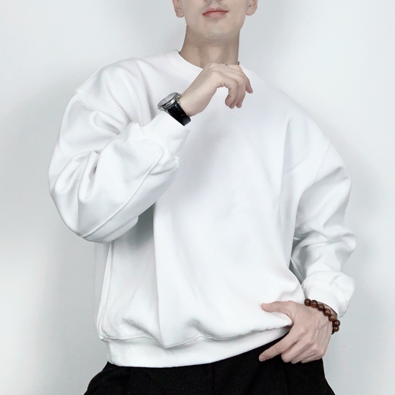 韩国东大门设计感卫衣男圆领套头