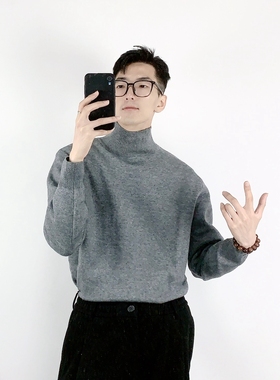 半高领毛衣男冬季打底修身保暖绅士韩国西装内搭针织衫秋冬中青年