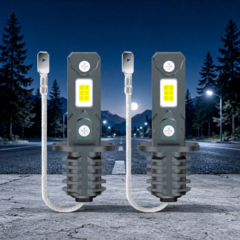 12V24V汽车货车led白色前雾灯泡H3改装高亮强光通用黄金光LED雾灯