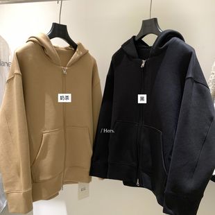 Hers 简约日常休闲空气棉感连帽卫衣外套2067
