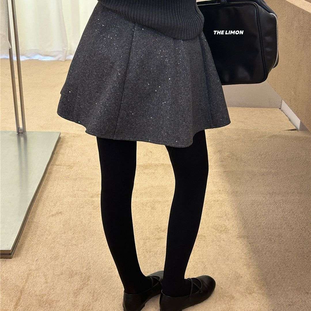 柠檬绿茶-Blingbling高智千金感A字版显瘦半身裙TM-1293