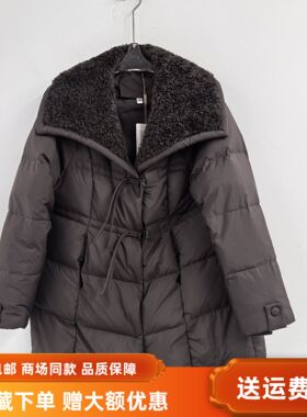 FYMY25688女新款时尚羊羔毛翻领国风中长羽绒服冬装2025短款外套