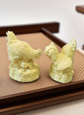公鸡母鸡情侣温馨家居摆件茶宠