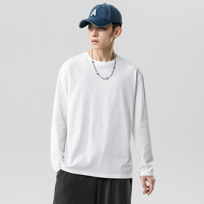 SMILE ISLAND 重磅纯棉230g纯色潮牌长袖T恤