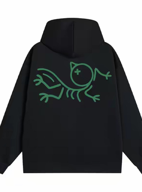 SMILE ISLAND 恶搞始祖系列小鸡印花宽松口袋美式连帽卫衣