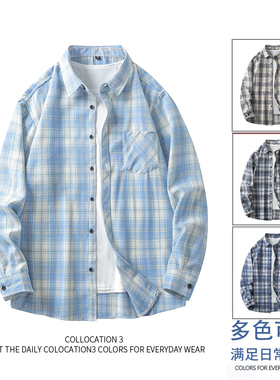 NOTTOMAD 港风日系清新长袖衬衫格子衬衣外套 nd268