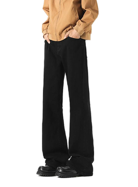 SMILEISLAND美式黑色微喇牛仔裤男女秋季百搭休闲长裤