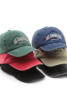 做旧字母刺绣棒球帽户外运动防晒遮阳