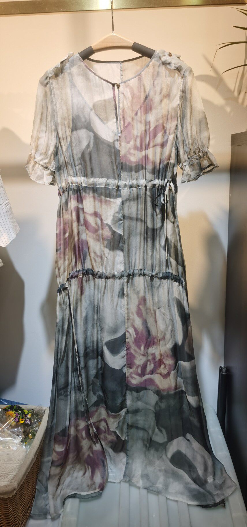 大牌香云纱真丝连衣裙女夏季中老年妈妈双层飘逸桑蚕丝长裙子打折