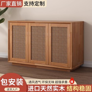 鱼缸底柜实木玻璃藤编客厅隔断柜水族箱底座定制办公室鱼缸架子