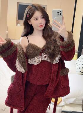 睡衣女2025新款冬季加绒加厚