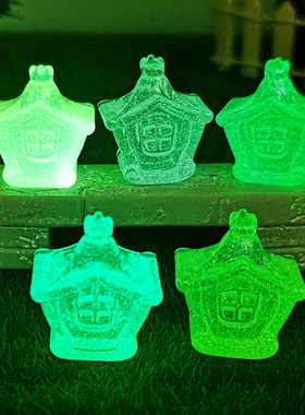 微景观创意小摆件夜光房子马车园艺造景装饰品办公室树脂迷你配件
