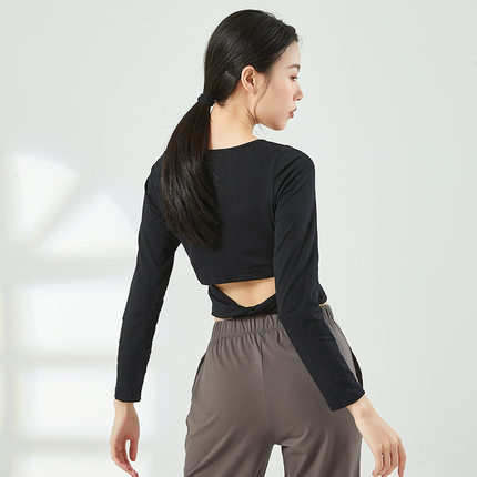 现代舞蹈练功服女式舞蹈上衣长袖紧身款古典芭蕾舞服
