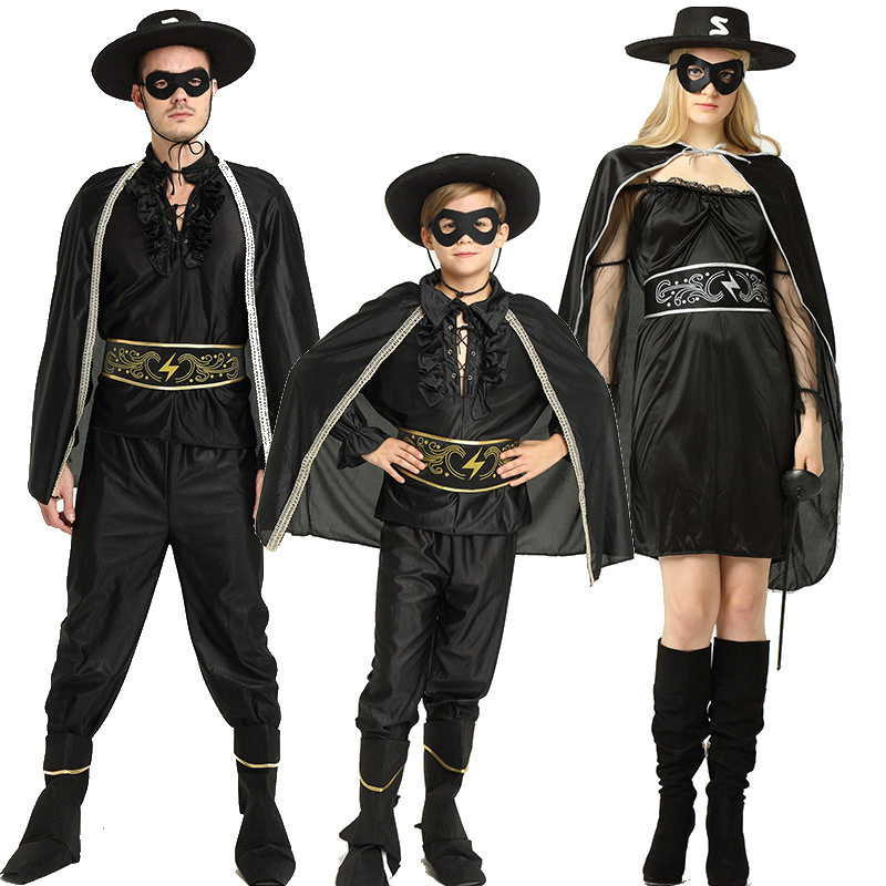 万圣节cos服装 佐罗服装儿童佐罗演出服装西洋剑化妆舞会佐罗衣服
