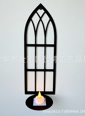 跨境金属居家壁挂式烛台乡村农舍烛台展示架铁艺客厅香薰摆台