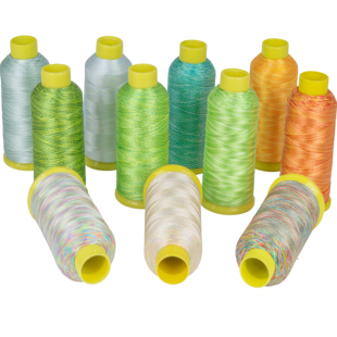 【5000米大轴】108D涤纶段染绣花线 渐变色手工刺绣线 顺滑高光泽