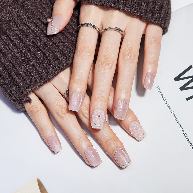 穿戴甲纯手工美甲2026新款高级感黄黑皮显白新娘拍婚纱照指甲贴片