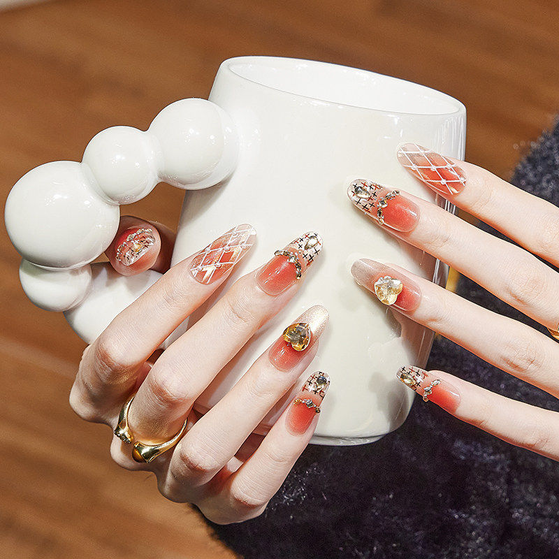 穿戴甲纯手工美甲2026新款高级感黄黑皮显白新娘拍婚纱照指甲贴片,彩妆/香水/美妆工具,穿戴甲/甲片,淘宝优惠券,粉丝福利购,淘宝优惠卷