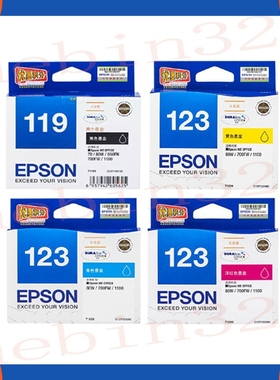 原装爱普生109 .119 .123 . ME1100 700FW黑色彩色打印机墨盒