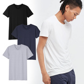 出口日本外贸夏季 男吸汗速干抗菌消臭凉感黑科技圆领打底短袖 T恤